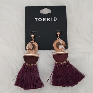 NWT Torrid Statement Earrings, Purple And Stone